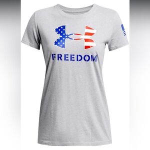 NIP! Under Armour Women’s New Freedom American Flag Inspired Logo T-Shirt